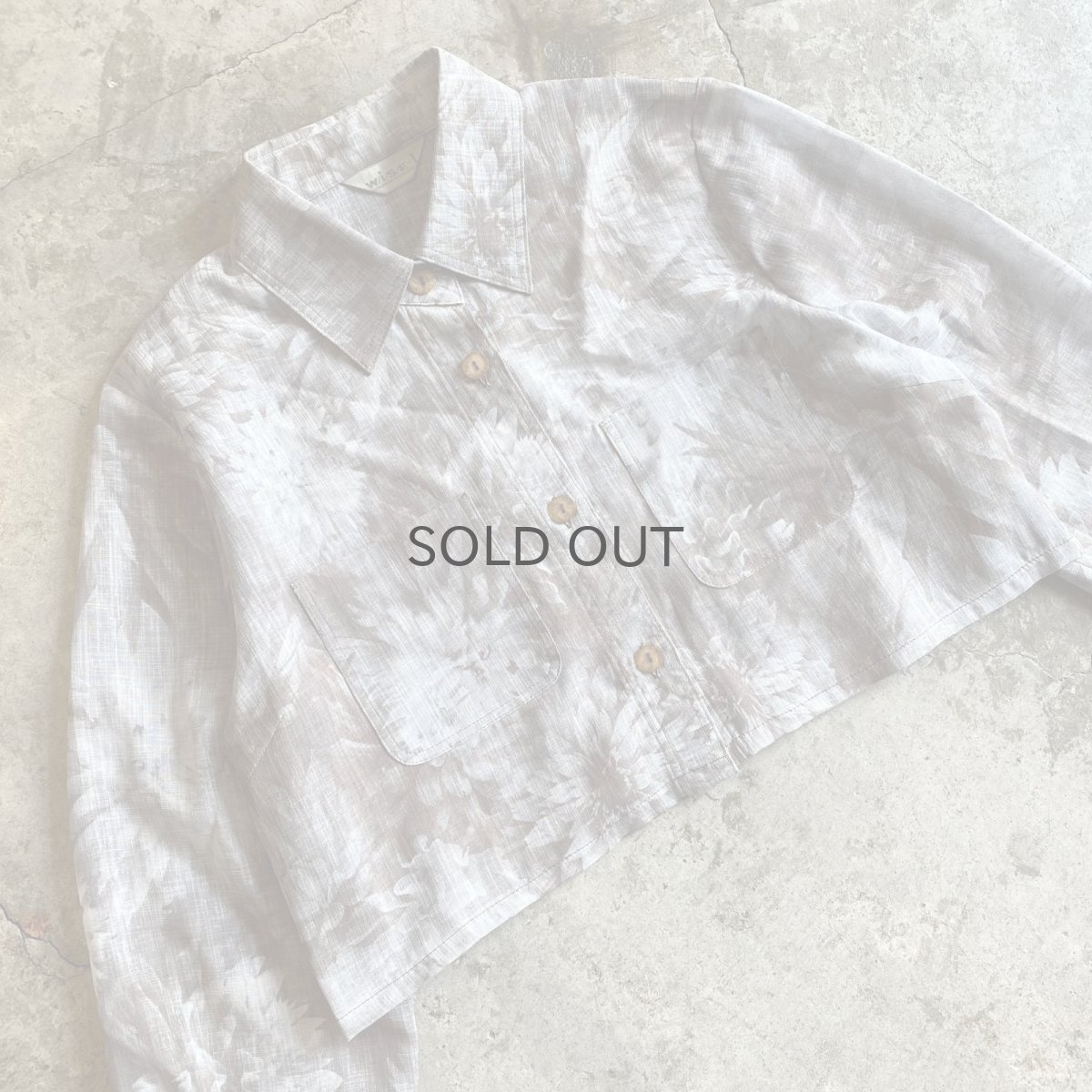 画像3: FLORAL PATTERN DESIGN SHEER SHORT L/S SHIRT / Ladies M (3)