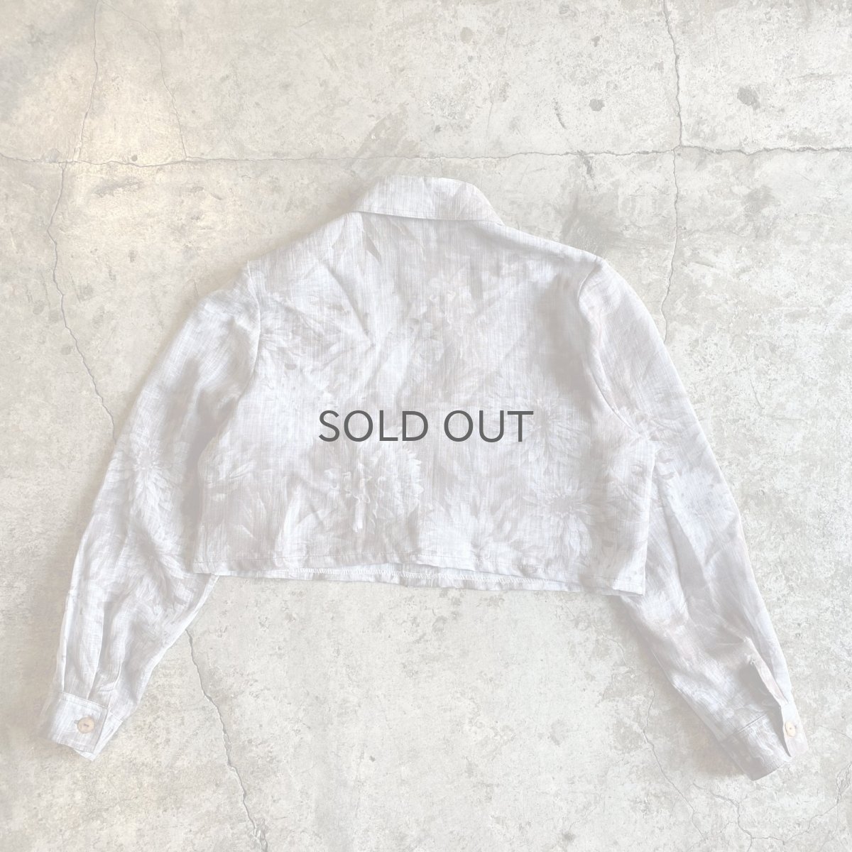 画像2: FLORAL PATTERN DESIGN SHEER SHORT L/S SHIRT / Ladies M (2)