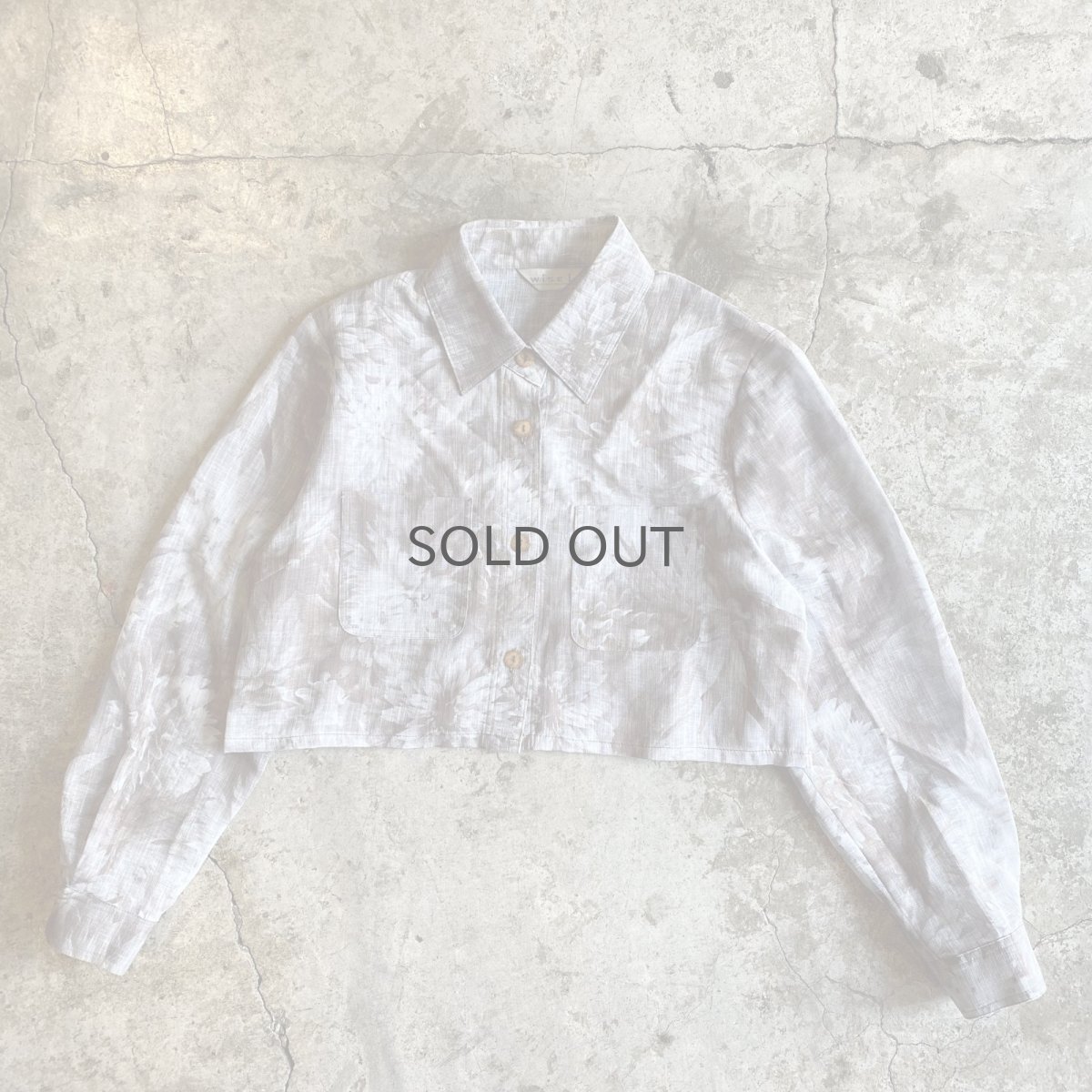 画像1: FLORAL PATTERN DESIGN SHEER SHORT L/S SHIRT / Ladies M (1)