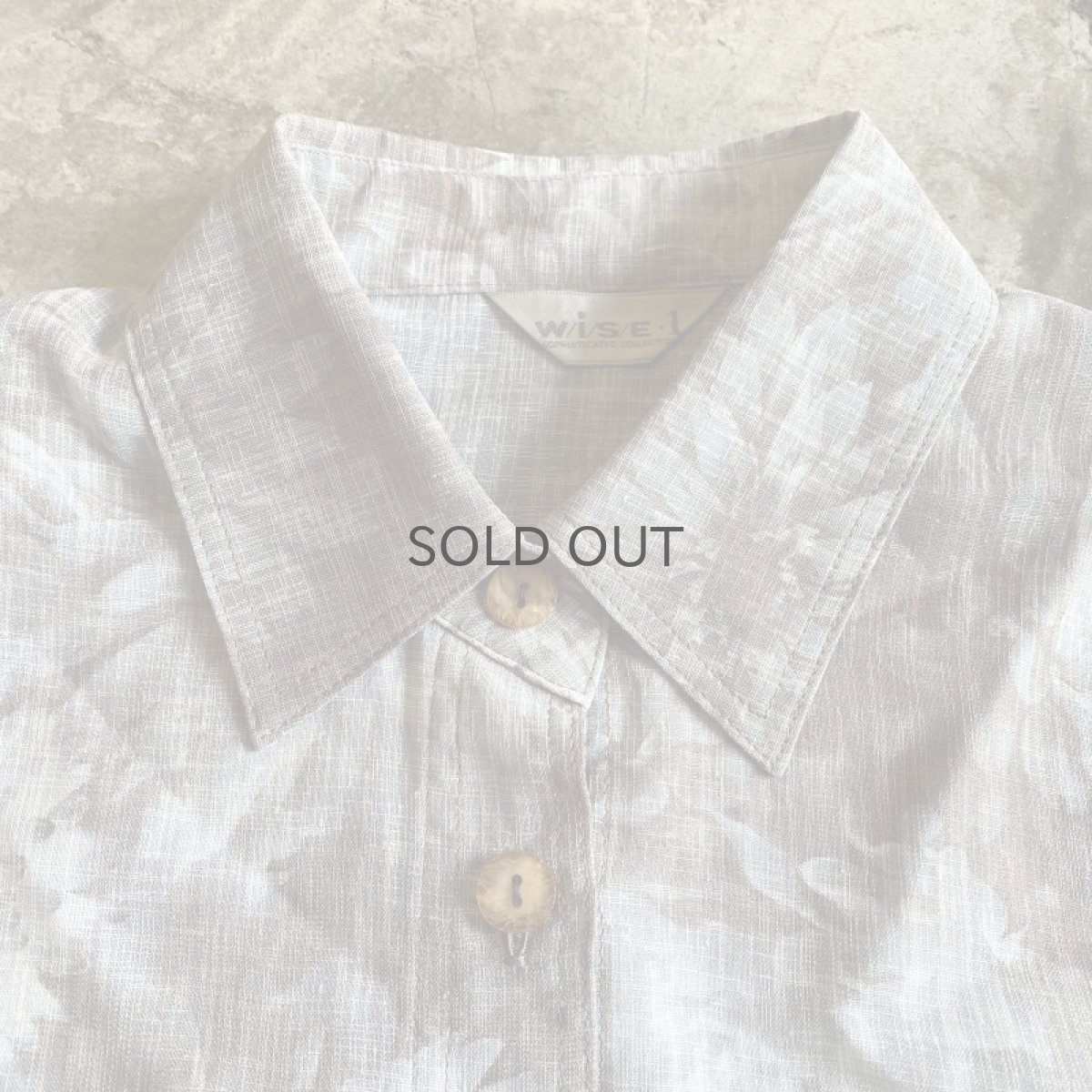 画像5: FLORAL PATTERN DESIGN SHEER SHORT L/S SHIRT / Ladies M (5)