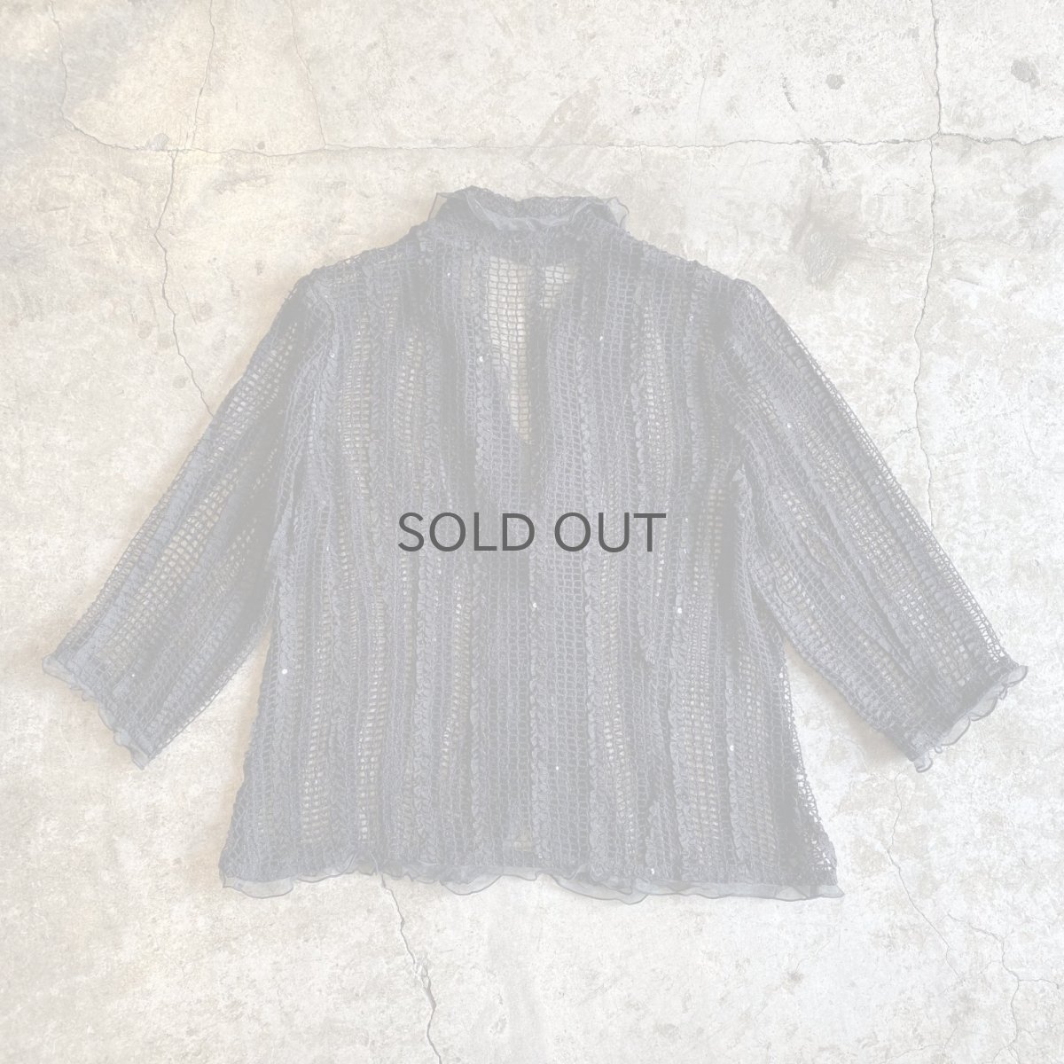 画像2: POINT SEQUINS DESIGN MESH BLACK COLOR JACKET / Ladies M (2)