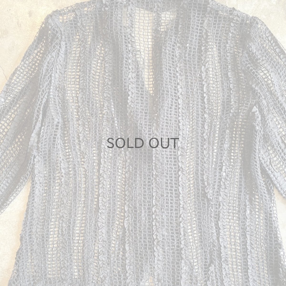 画像10: POINT SEQUINS DESIGN MESH BLACK COLOR JACKET / Ladies M (10)