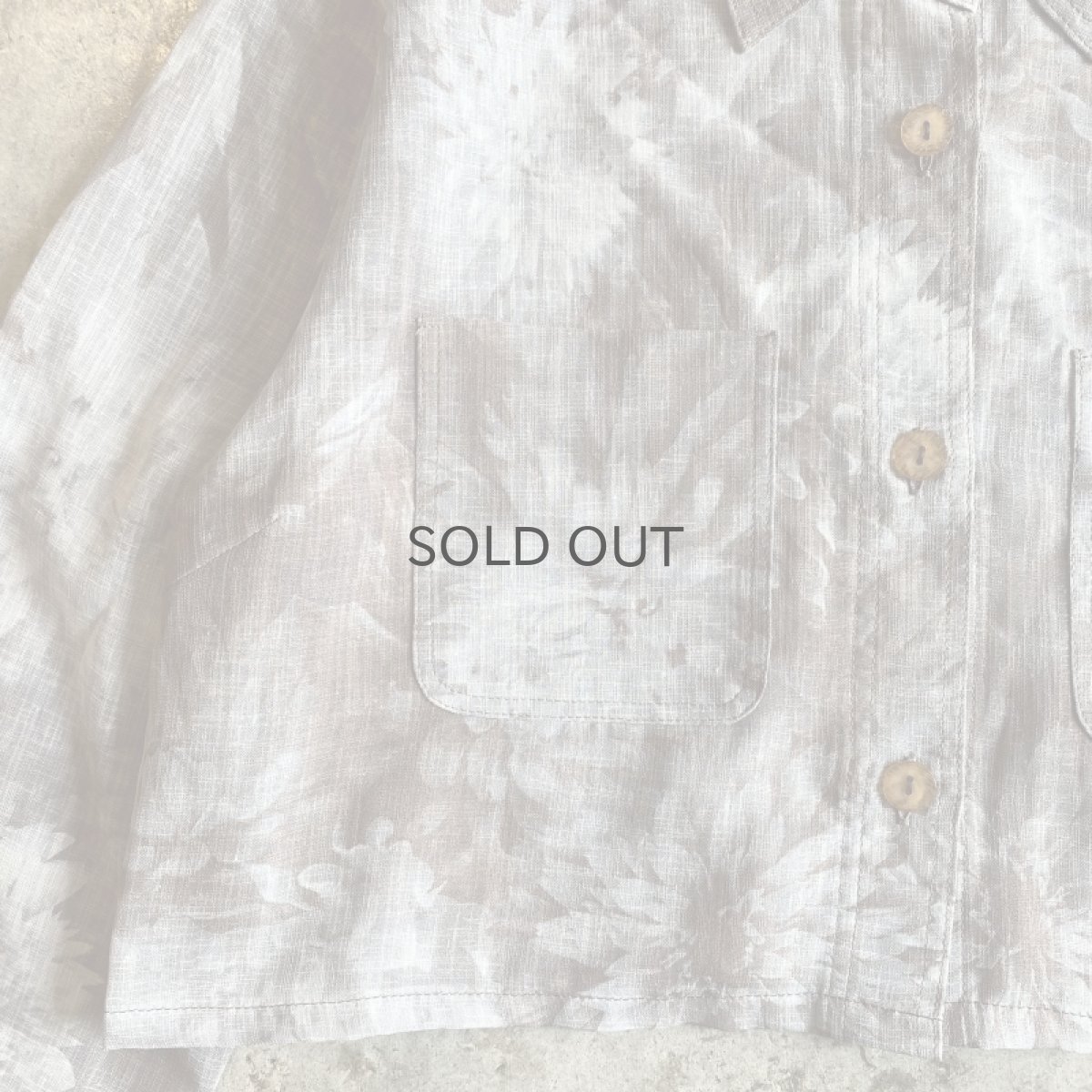 画像6: FLORAL PATTERN DESIGN SHEER SHORT L/S SHIRT / Ladies M (6)