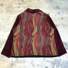 画像2: ARTISTIC PATTERN SWITCHED SHAWL COLLAR CARDIGAN / Mens M (2)