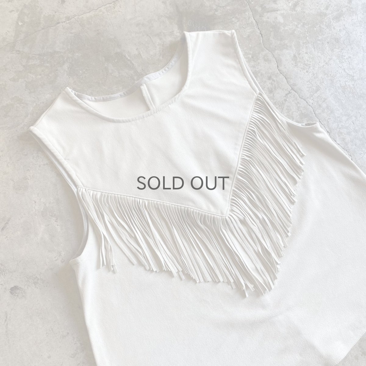 画像3: GRAY COLOR FRINGE DESIGN N/S TOPS / Ladies M (3)