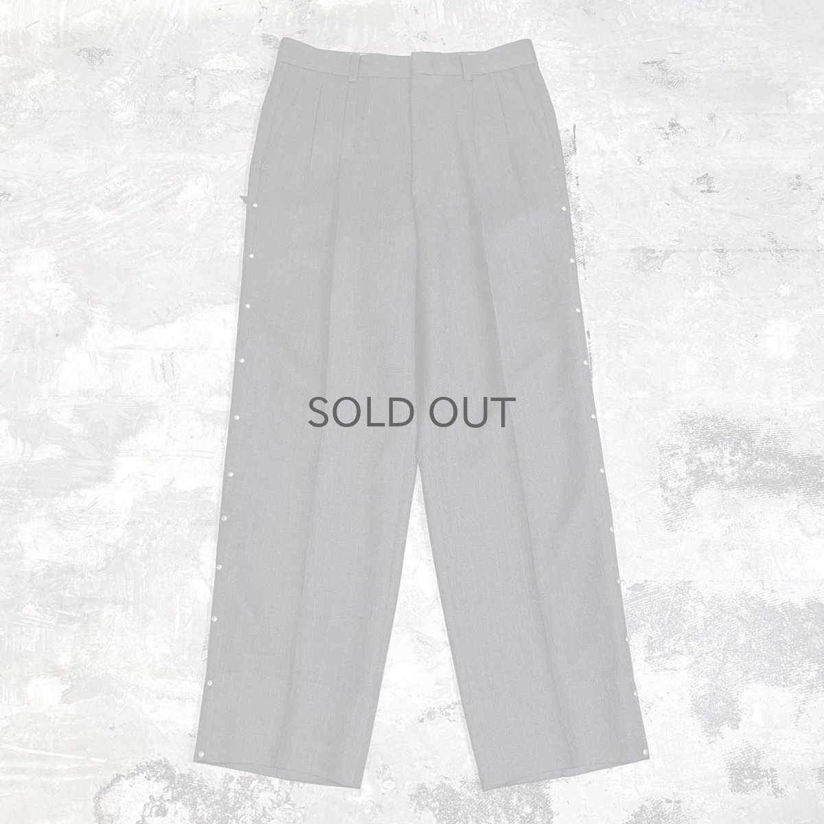 画像1: SIDE STUDS DECORATIVE GRAY COLOR SLACKS / W30 (1)