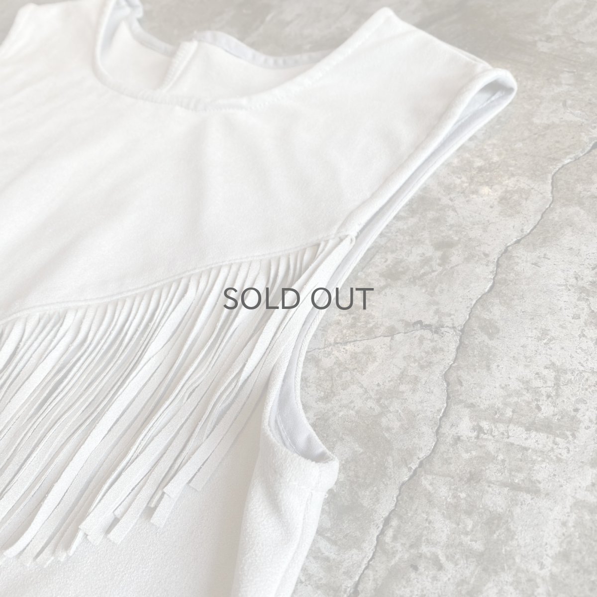 画像6: GRAY COLOR FRINGE DESIGN N/S TOPS / Ladies M (6)