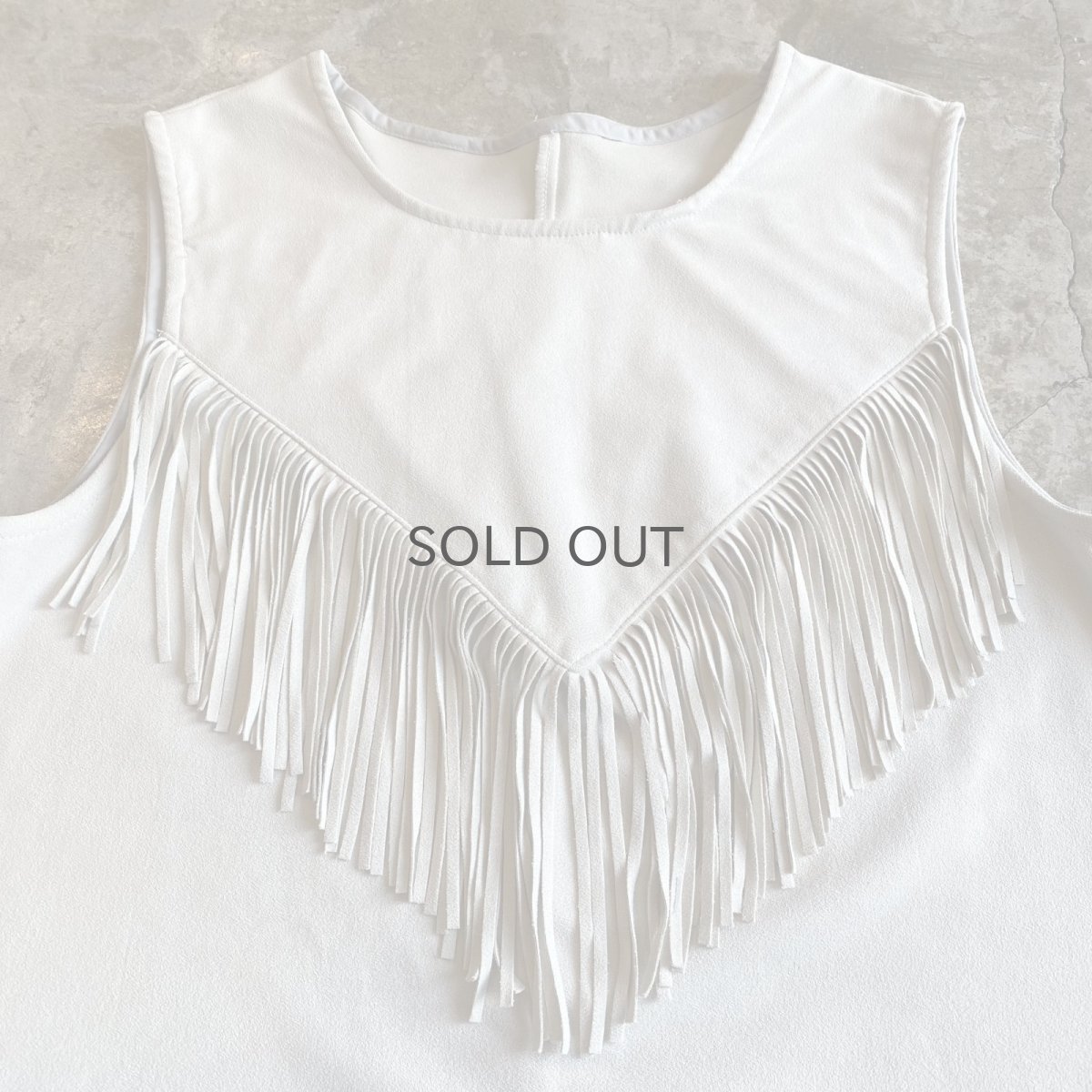 画像5: GRAY COLOR FRINGE DESIGN N/S TOPS / Ladies M (5)