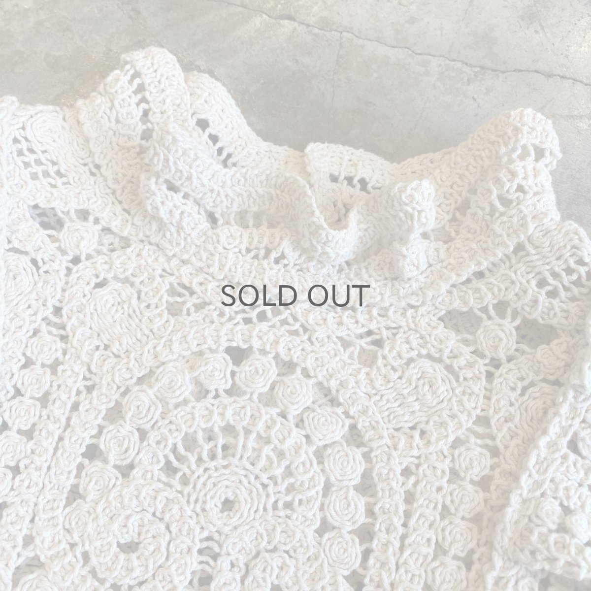 画像7: FRILL DESIGN CROCHET KNIT S/S TOPS / Ladies M (7)