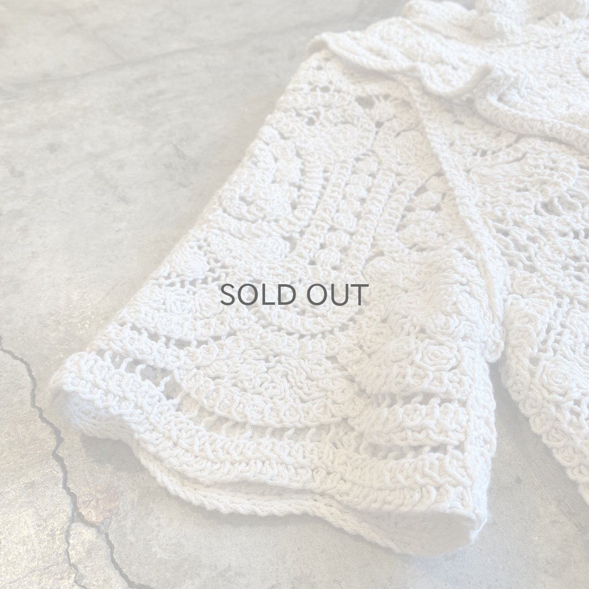 画像6: FRILL DESIGN CROCHET KNIT S/S TOPS / Ladies M (6)