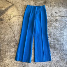 画像1: CENTER CREASE BLUE COLOR DESIGN KNIT PANTS / W27 (1)