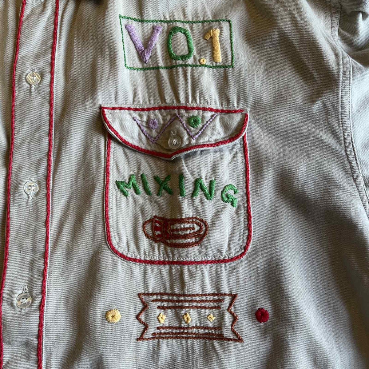 画像10: BOTH SIDES MIX COLOR EMBROIDERY DESIGN L/S SHIRT / Ladies XL (10)