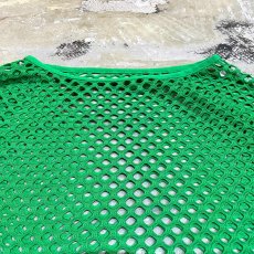 画像10: GREEN COLOR MESH FLARE SLEEVE L/S TOPS / Mens L (10)