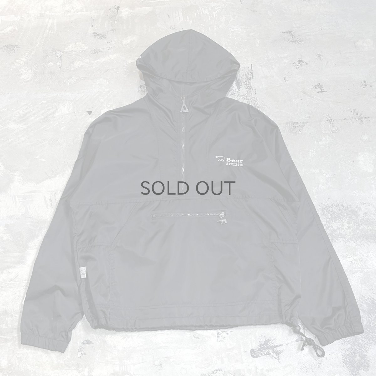画像1: "BEAR ATHLETIC" EMBROIDERY BLACK ANORAK PARKA / Mens S (1)