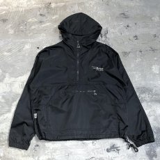 画像1: "BEAR ATHLETIC" EMBROIDERY BLACK ANORAK PARKA / Mens S (1)