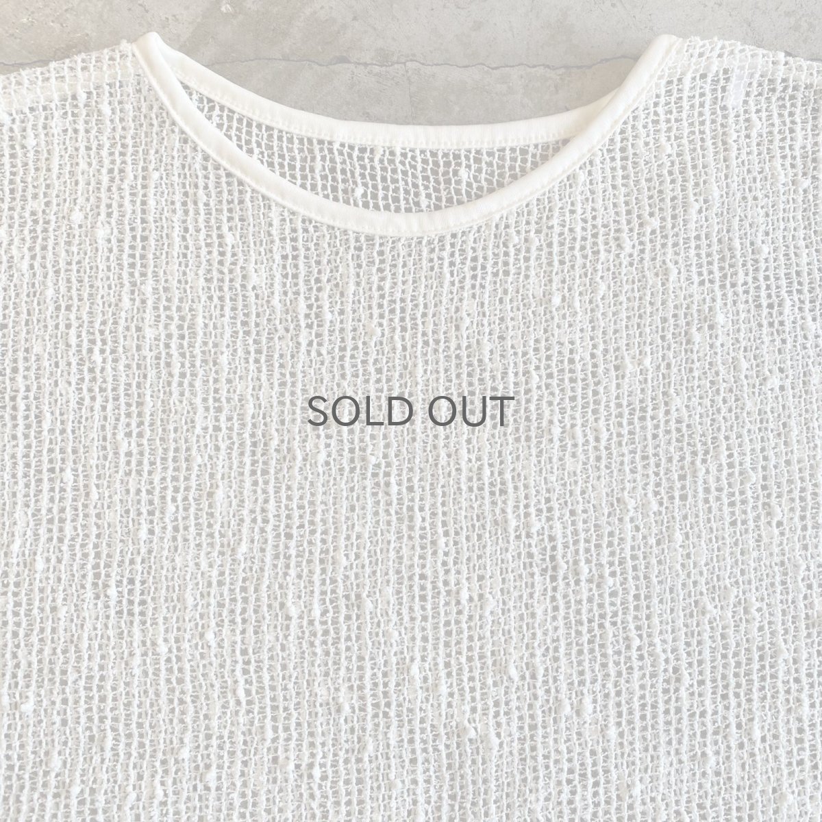 画像6: WHITE COLOR MESH DESIGN L/S TOPS / Ladies L (6)