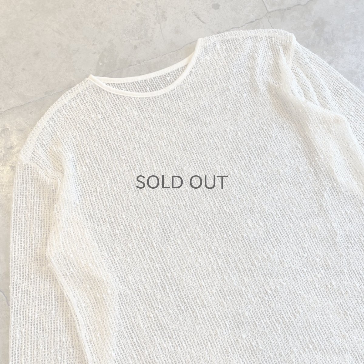 画像3: WHITE COLOR MESH DESIGN L/S TOPS / Ladies L (3)