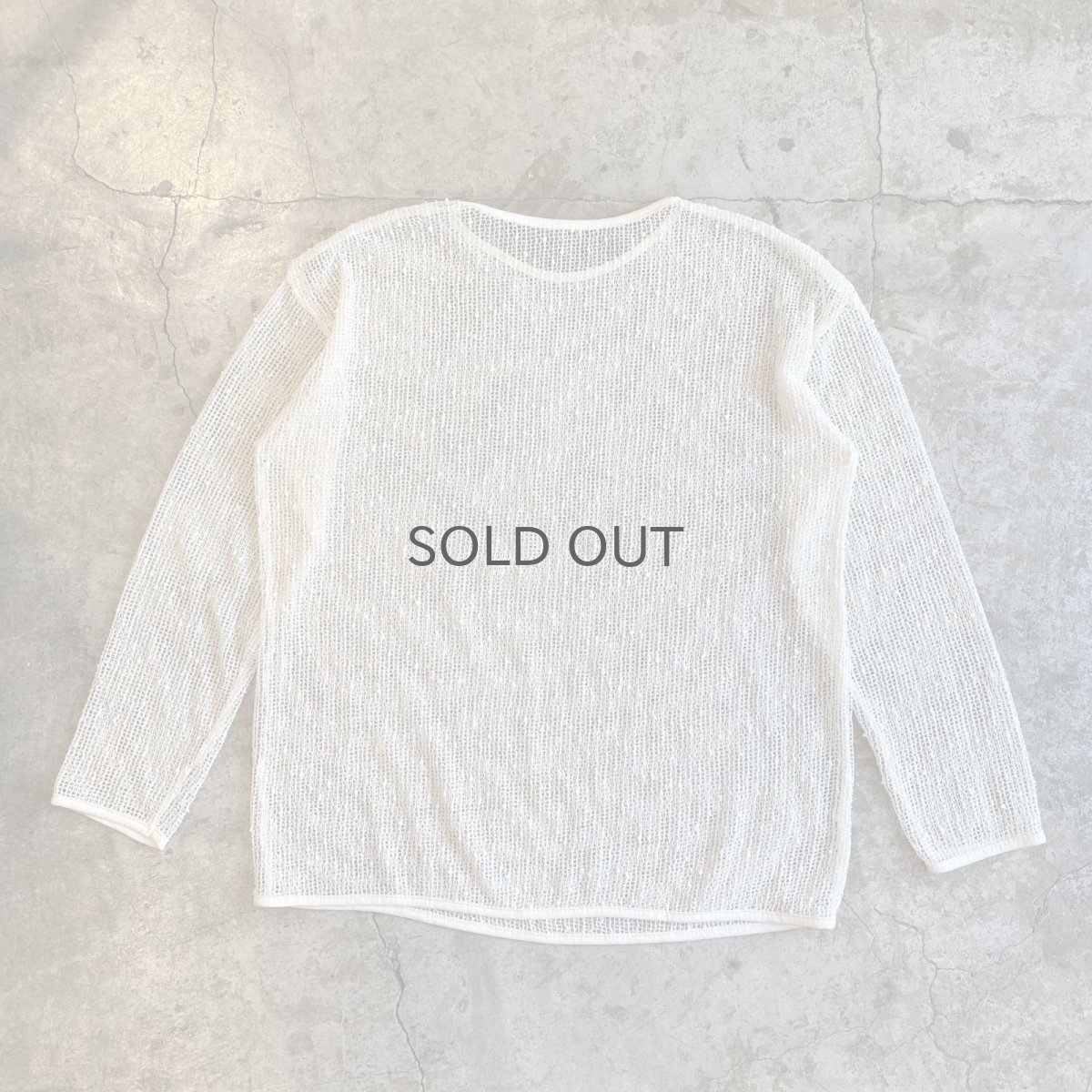 画像2: WHITE COLOR MESH DESIGN L/S TOPS / Ladies L (2)