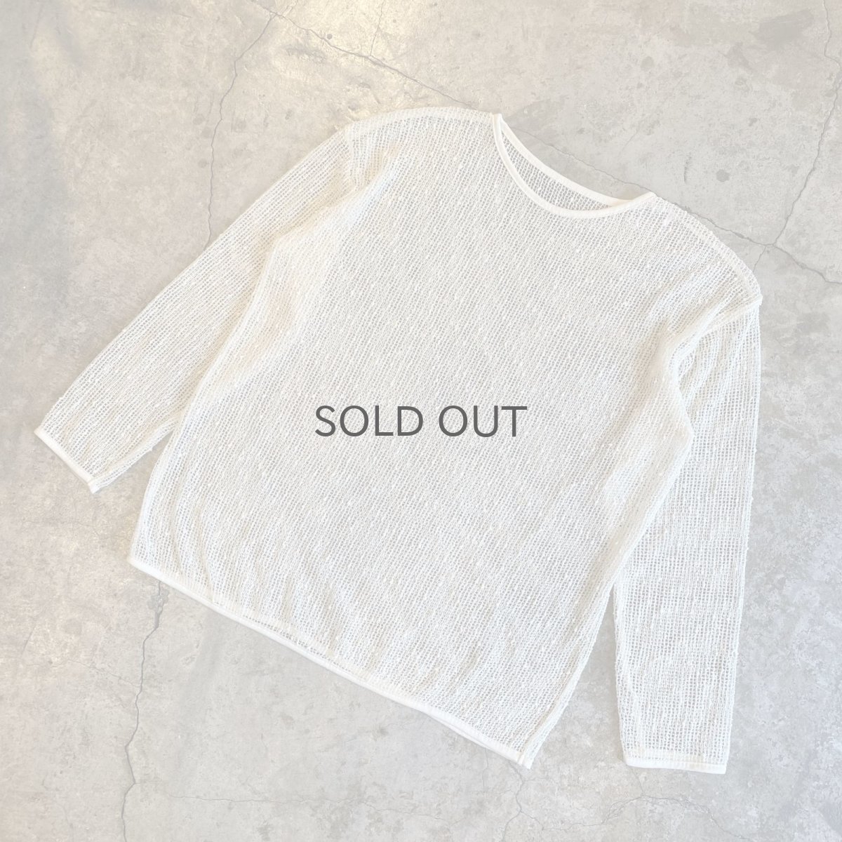 画像4: WHITE COLOR MESH DESIGN L/S TOPS / Ladies L (4)