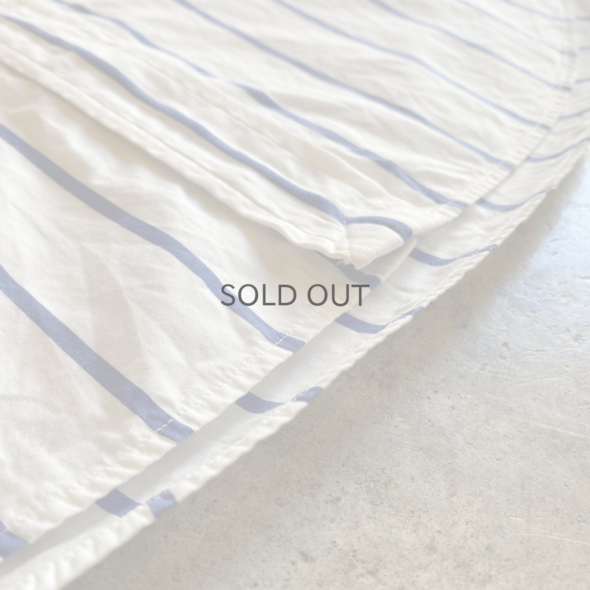 画像9: BLUE COLOR STRIPE PATTERN COTTON L/S SHIRT / Ladies L (9)