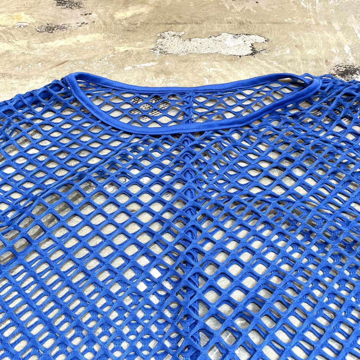 画像10: BLUE COLOR MESH DESIGN L/S TOPS / Mens L (10)