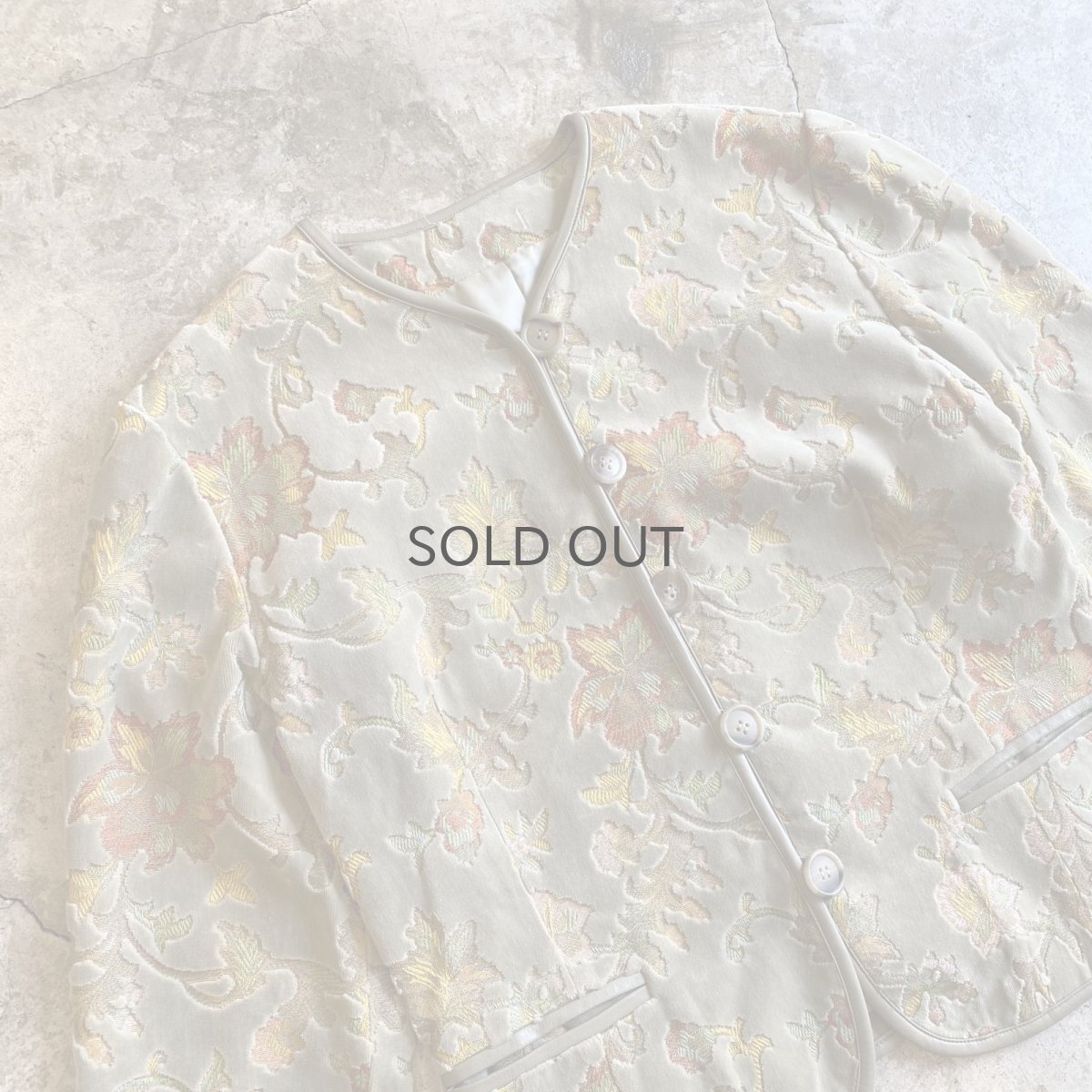 画像3: FLORAL ALL OVER PATTERN DESIGN VELVET JACKET / Ladies M (3)