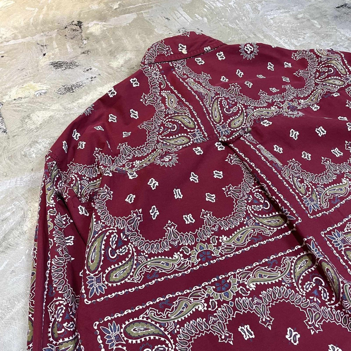 画像9: PAISLEY BANDANA PATTERN BUTTON DOWN L/S SHIRT / Mens M(L) (9)
