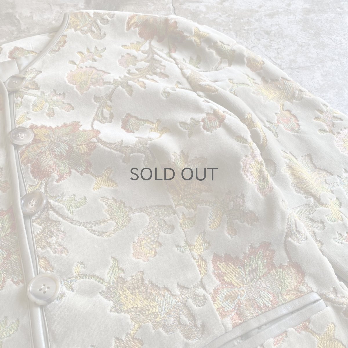 画像9: FLORAL ALL OVER PATTERN DESIGN VELVET JACKET / Ladies M (9)