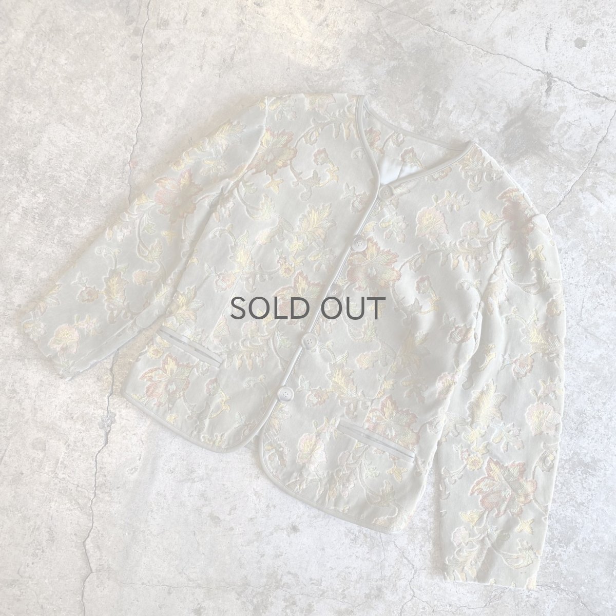 画像4: FLORAL ALL OVER PATTERN DESIGN VELVET JACKET / Ladies M (4)
