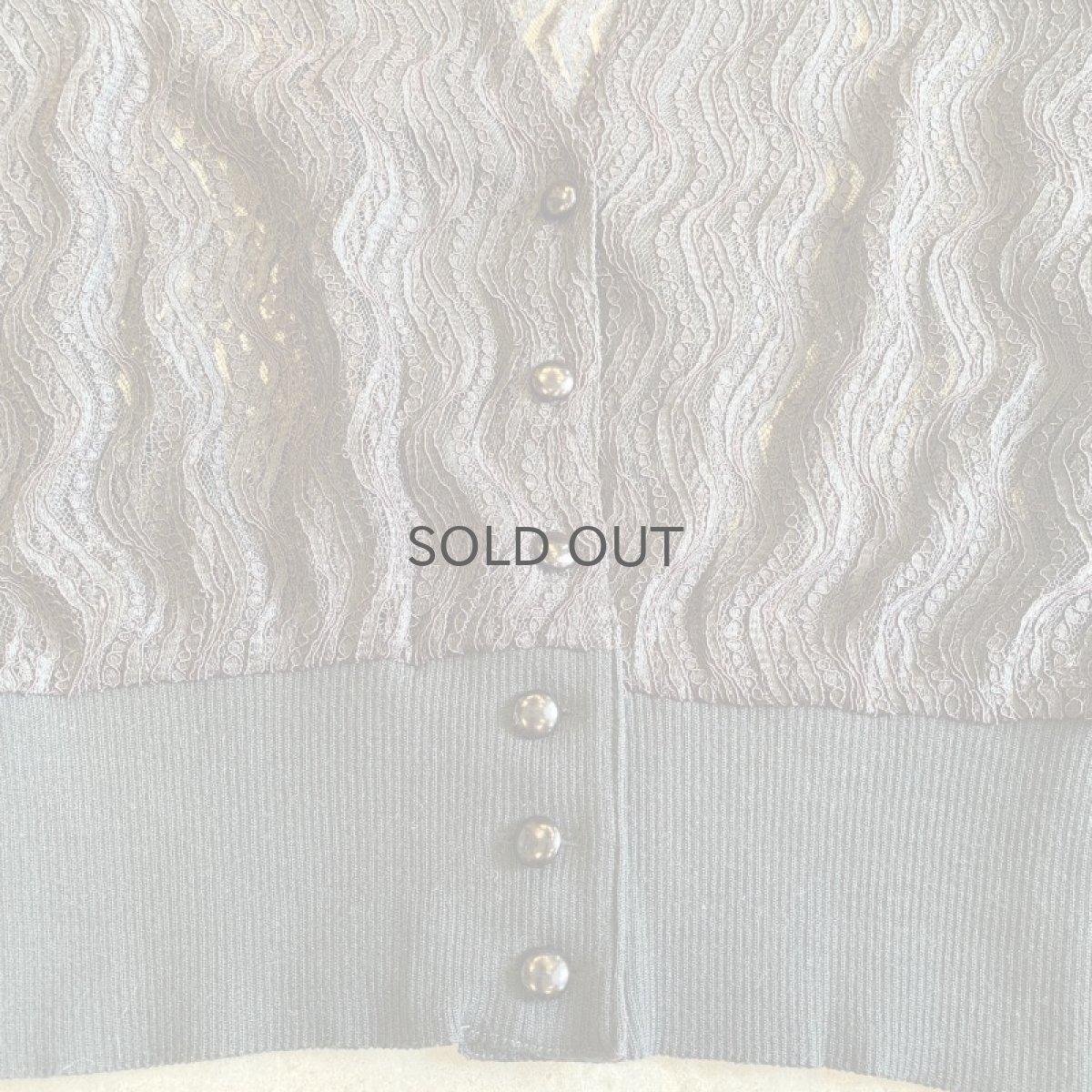 画像6: BLACK COLOR LACE DESIGN V NECK CARDIGAN / Ladies M (6)