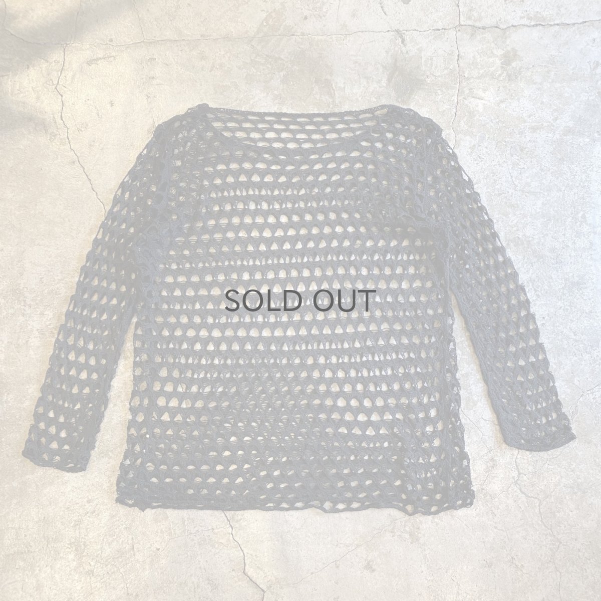 画像2: BLACK COLOR CROCHET DESIGN L/S TOPS / Ladies L (2)