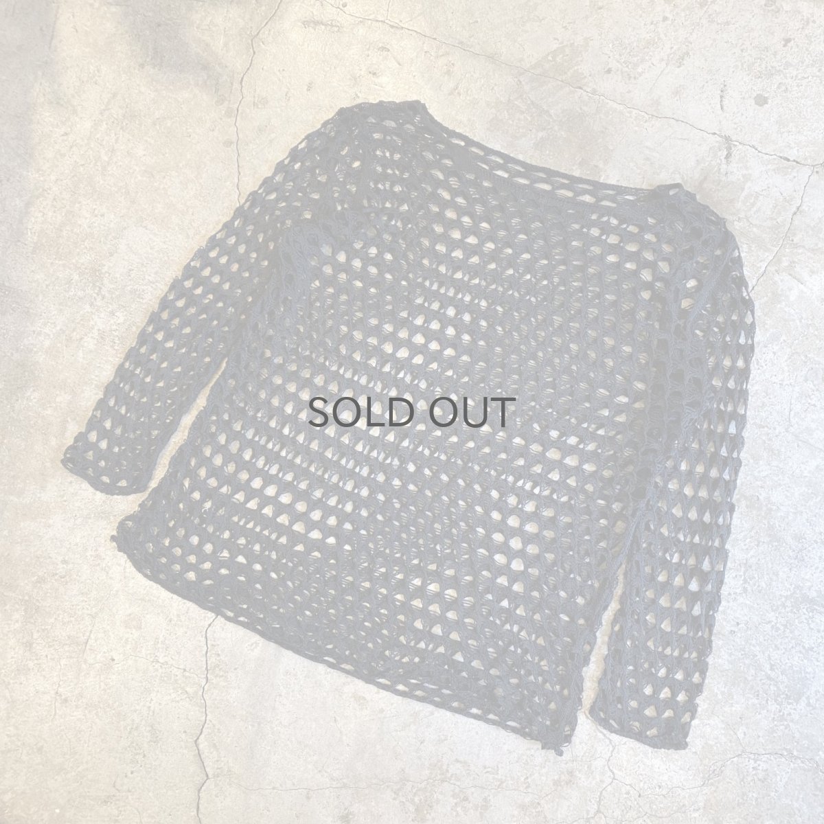 画像4: BLACK COLOR CROCHET DESIGN L/S TOPS / Ladies L (4)