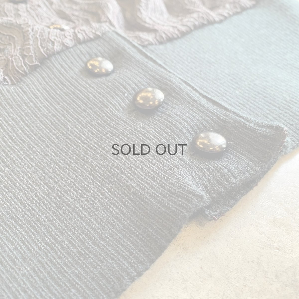 画像11: BLACK COLOR LACE DESIGN V NECK CARDIGAN / Ladies M (11)