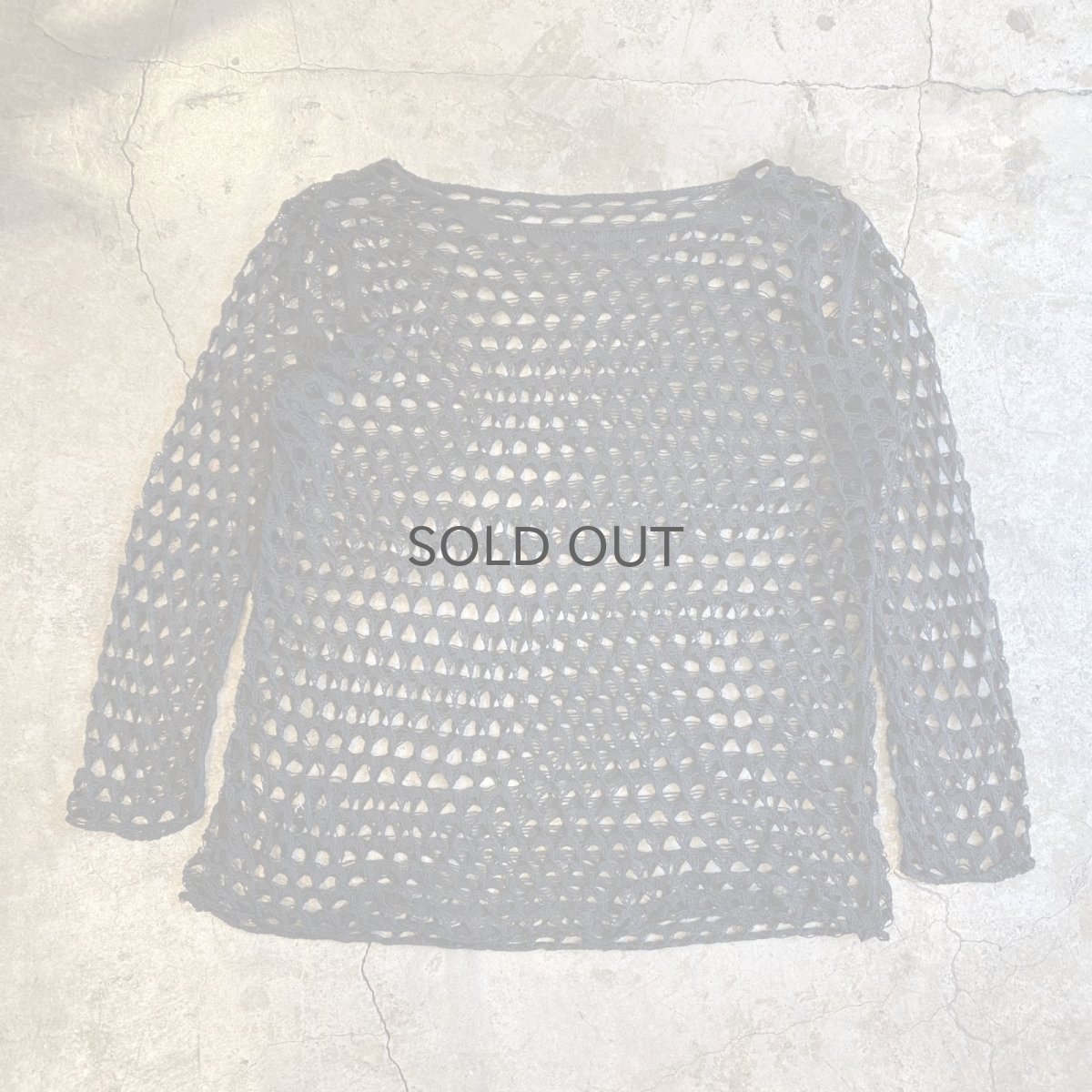 画像1: BLACK COLOR CROCHET DESIGN L/S TOPS / Ladies L (1)