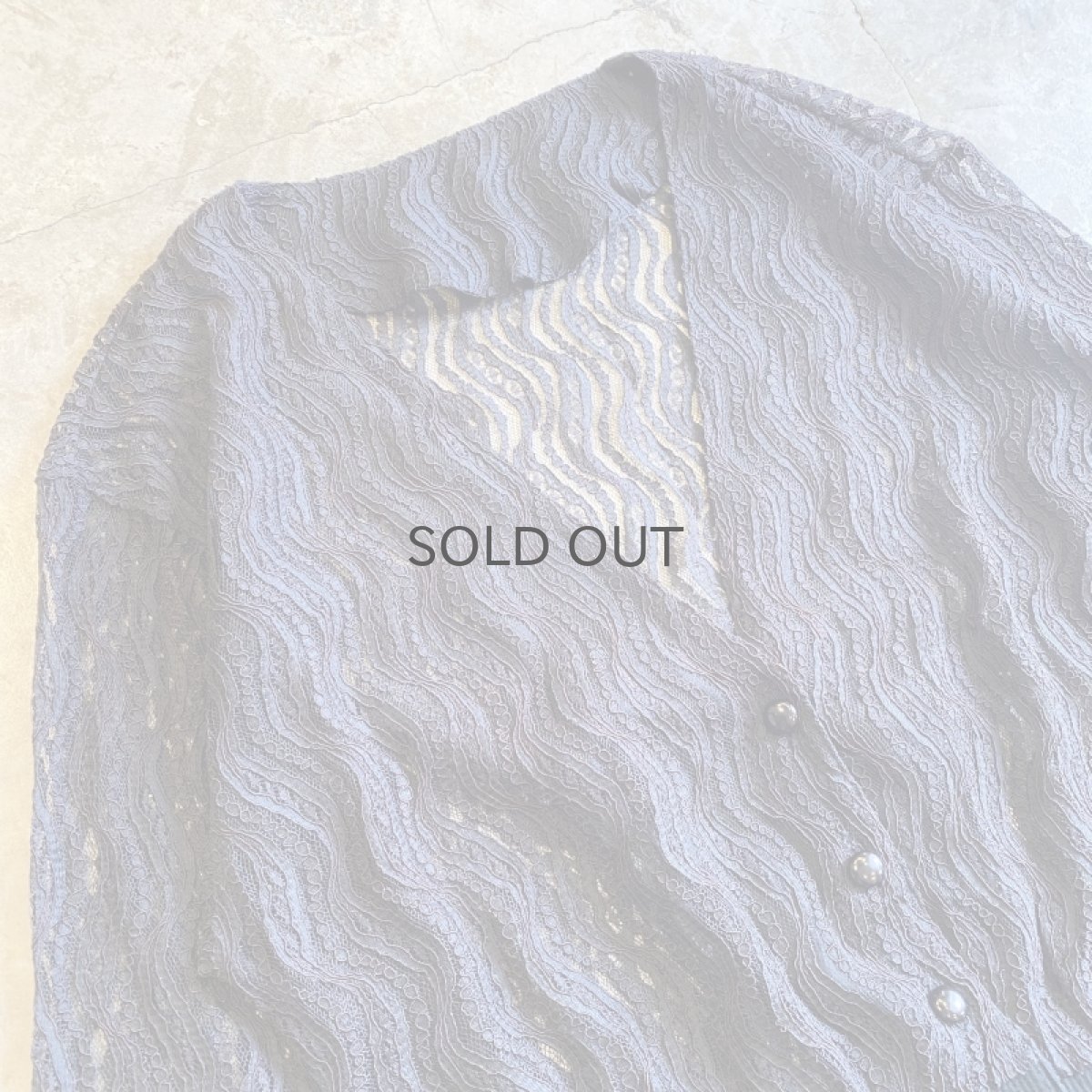 画像3: BLACK COLOR LACE DESIGN V NECK CARDIGAN / Ladies M (3)