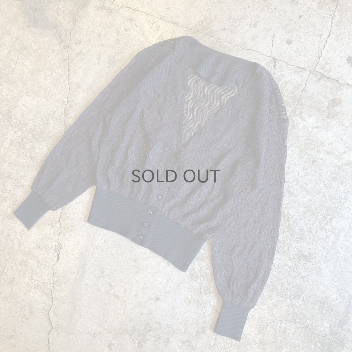 画像4: BLACK COLOR LACE DESIGN V NECK CARDIGAN / Ladies M (4)