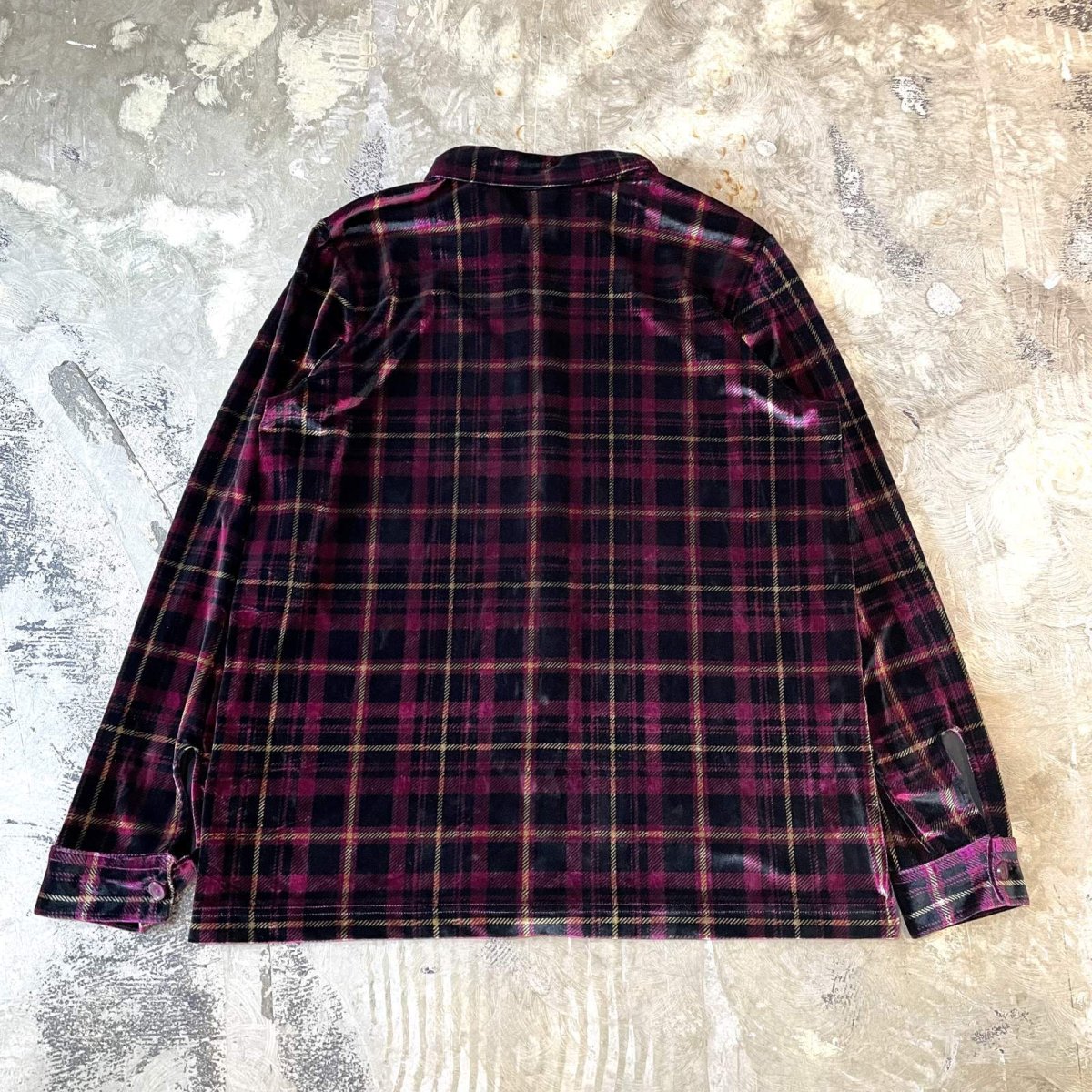 画像4: ALL OVER CHECK PATTERN VELVET L/S SHIRT / Mens M (4)