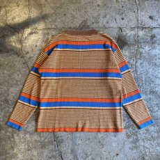 画像2: MULTI BORDER COLOR COTTON KNIT L/S TOPS / Ladies M (2)