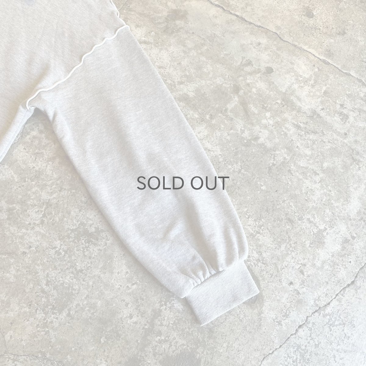 画像7: OUT STITCH LINE DESIGN HALF ZIP VOLUME SLEEVE L/S SWEAT / Ladies L (7)