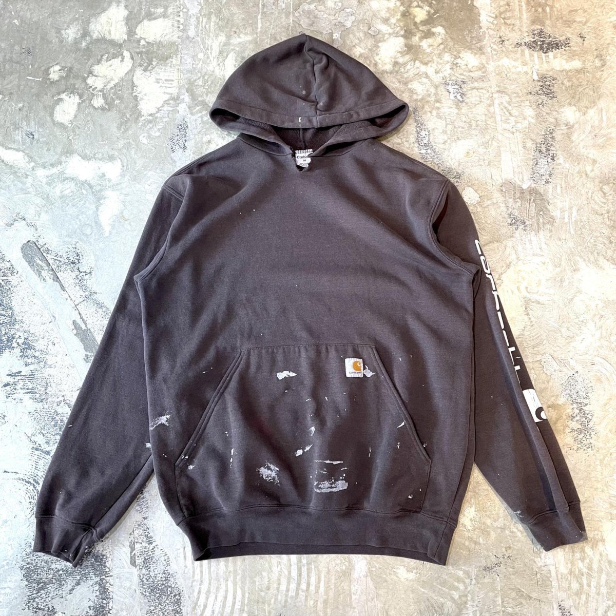 画像1: 【CARHARTT】PAINTED SLEEVE LOGO SWEAT HOODIE　/ Mens M(L) (1)
