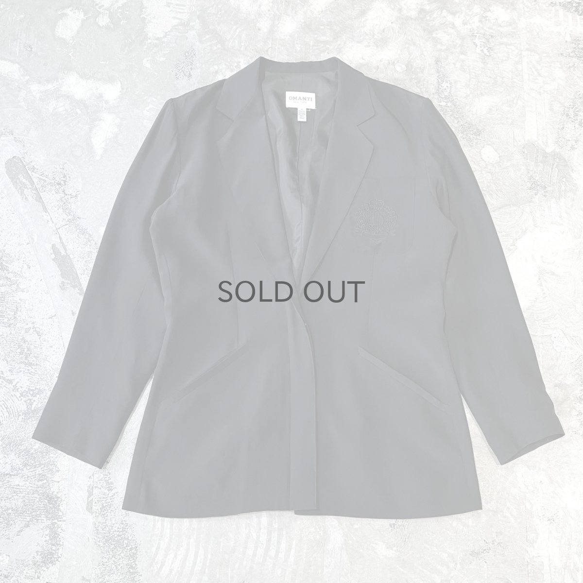 画像1: EMBLEM EMBROIDERY SILK TAILORED JACKET / Mens M (1)