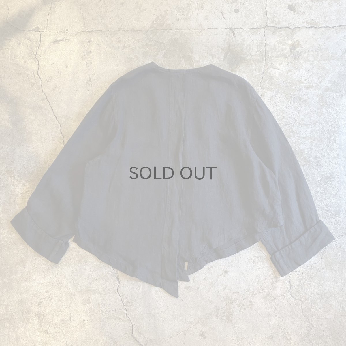 画像2: BLACK COLOR LINEN ASYMMETRY DESIGN JACKET / Ladies L (2)