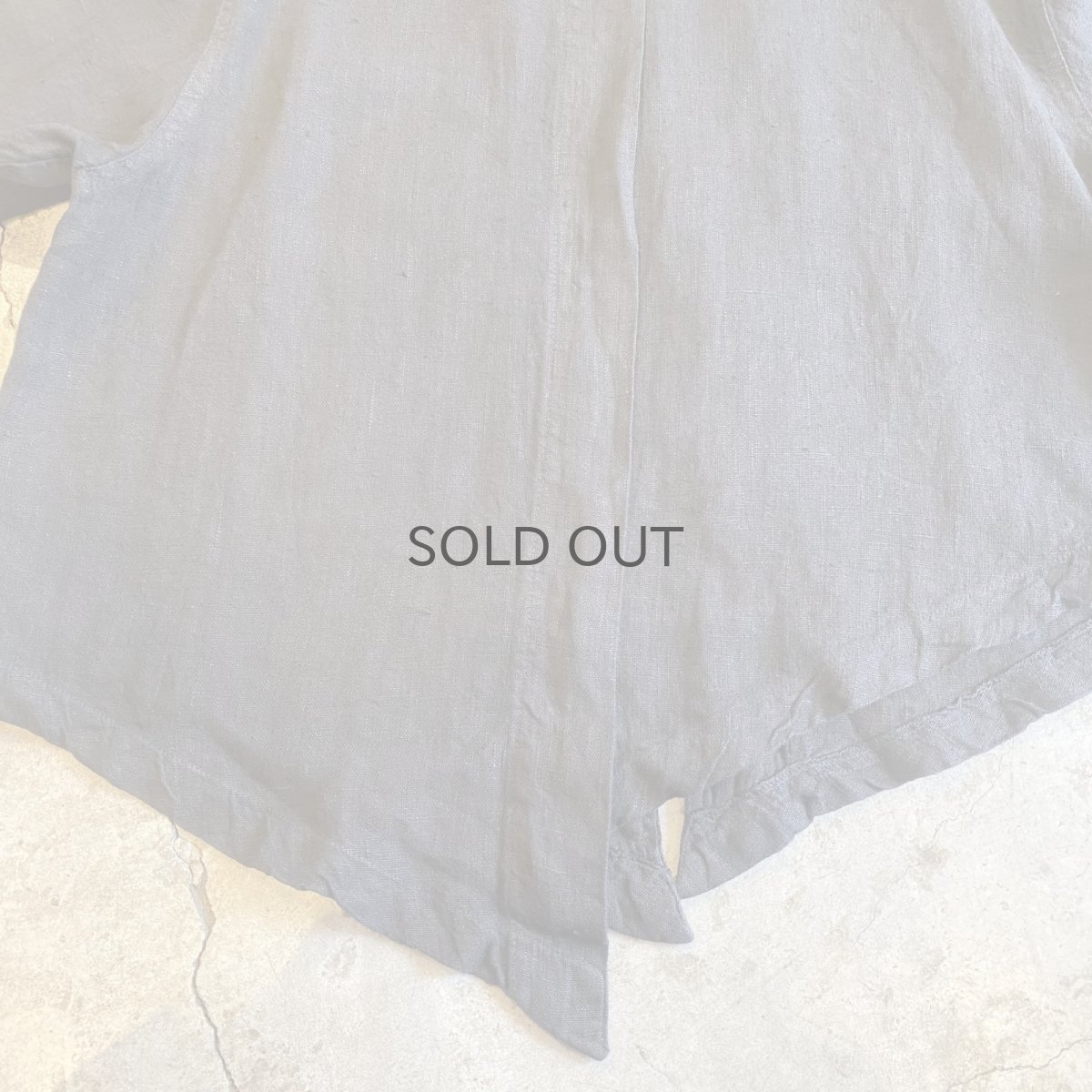 画像8: BLACK COLOR LINEN ASYMMETRY DESIGN JACKET / Ladies L (8)