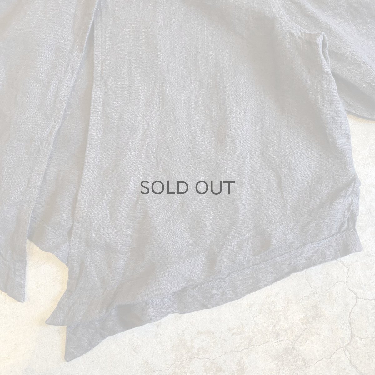 画像5: BLACK COLOR LINEN ASYMMETRY DESIGN JACKET / Ladies L (5)