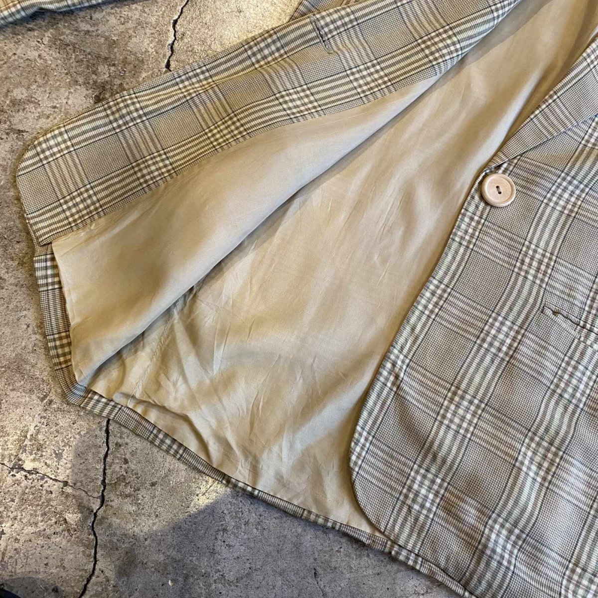 画像8: COLOR DESIGN CHECK TAILORED JACKET / Ladies M / MADE IN USA (8)