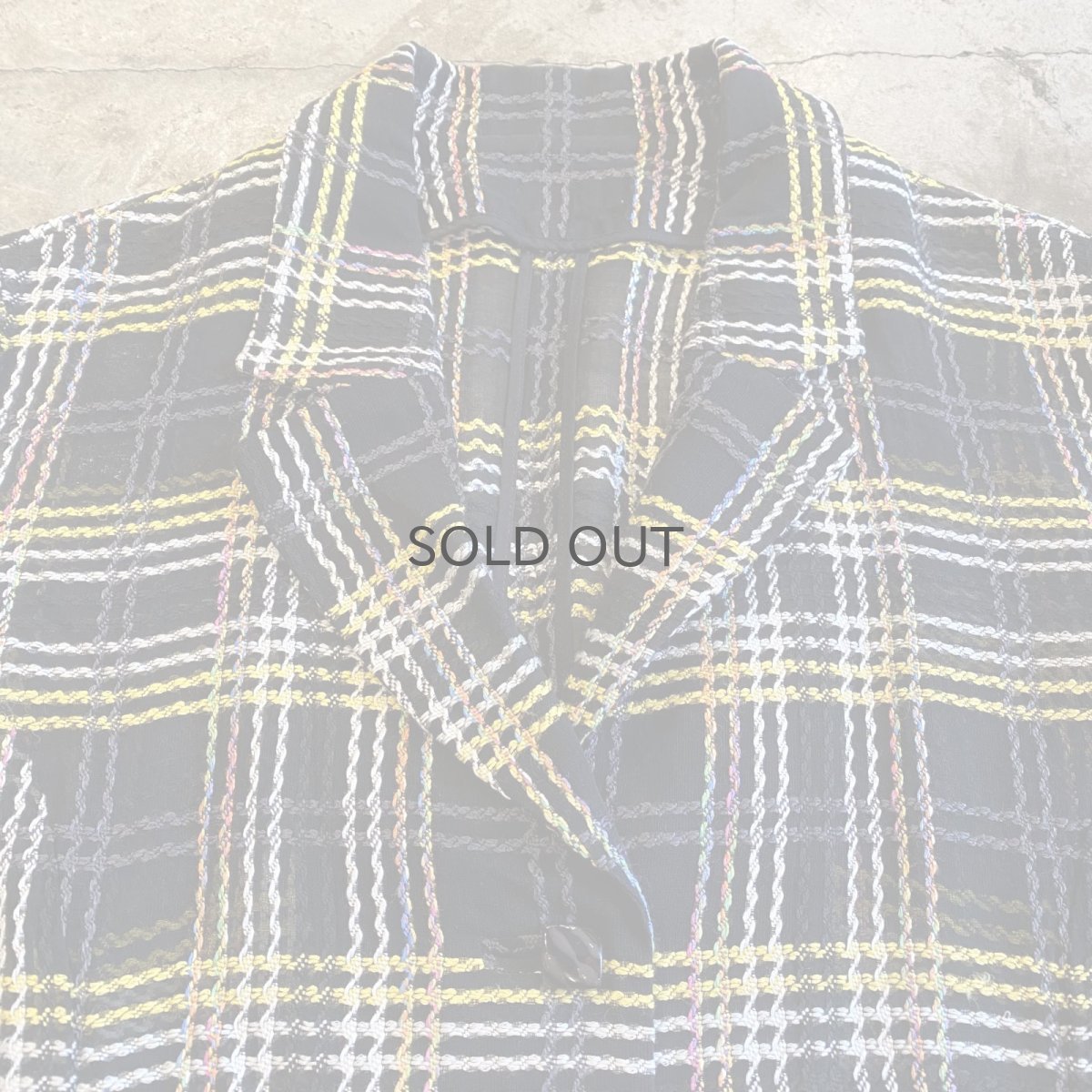 画像5: CHECK ALL OVER PATTERN SHEER DESIGN JACKET / Ladies M (5)