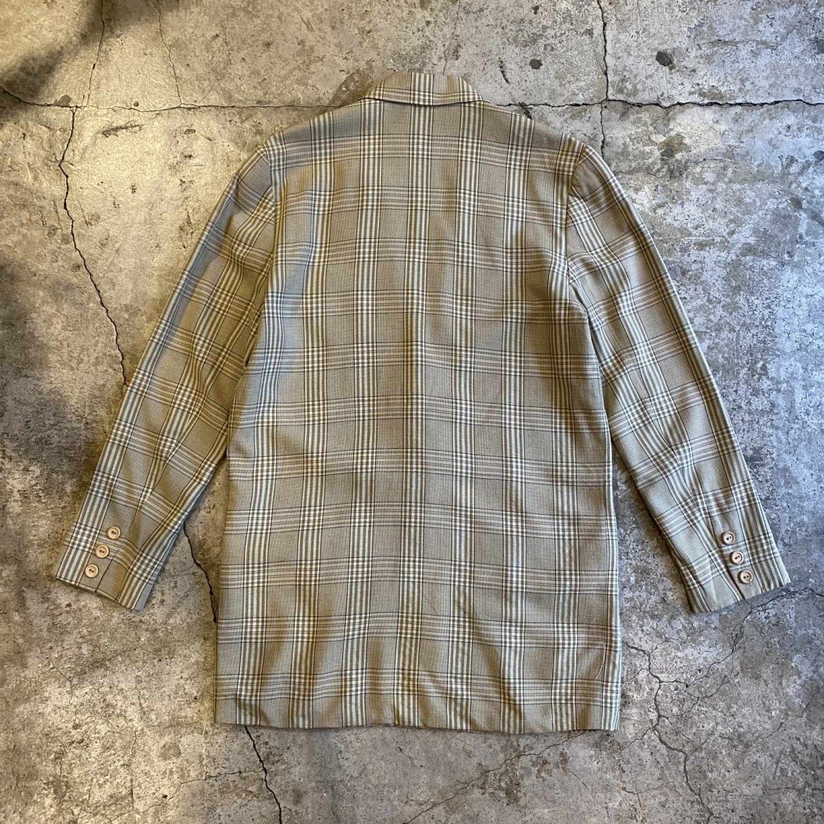 画像2: COLOR DESIGN CHECK TAILORED JACKET / Ladies M / MADE IN USA (2)
