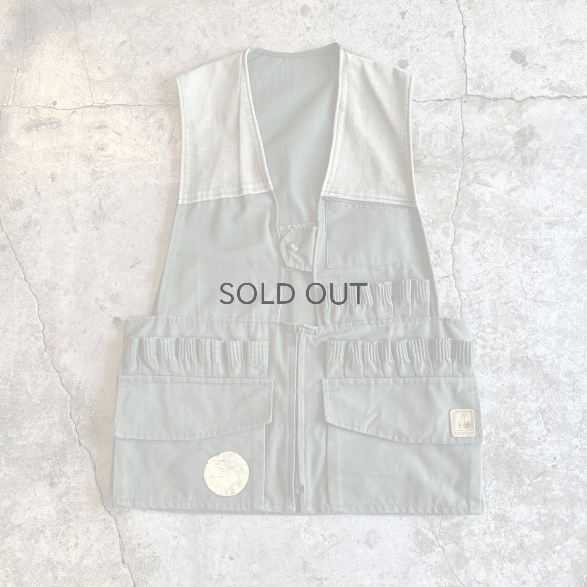 画像1: OLD 【SOMLYS】KHAKI COLOR WORK HUNTING VEST / Ladies M(34) / MADE IN FRANCE (1)