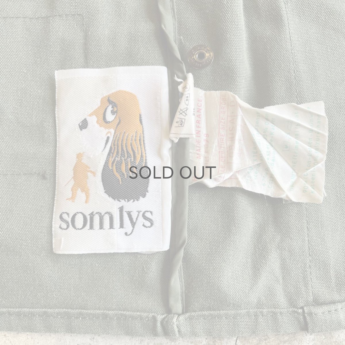 画像12: OLD 【SOMLYS】KHAKI COLOR WORK HUNTING VEST / Ladies M(34) / MADE IN FRANCE (12)