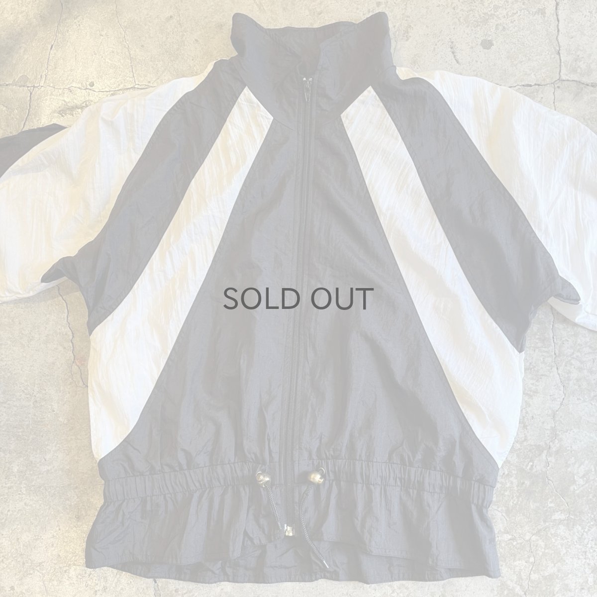 画像8: DOWN DRAW CORD DESIGN BI COLOR PATTERN HALF NECK NYLON JACKET / Ladies L(M) (8)